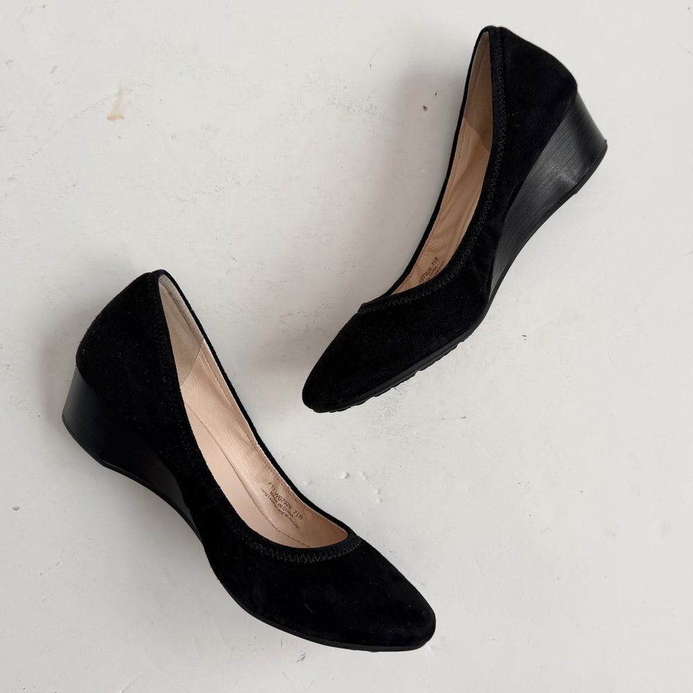 Cole Haan Sadie Wedge Pumps Black Suede Size 7 1/2 - Picture 4 of 12